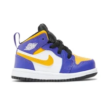 Jordan Los Angeles Lakers NBA 1 Mid Lifestyle Sneakers Lakers Toddlers Purple