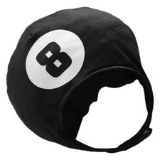 Black Plush Billiard Ball Headgear Reusable Comfortable Carnival Party Hat