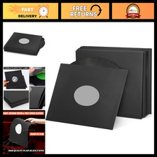 50 PCS 12" Black Vinyl Record Sleeves - Anti-Static, 110gsm Paper Inner Covers