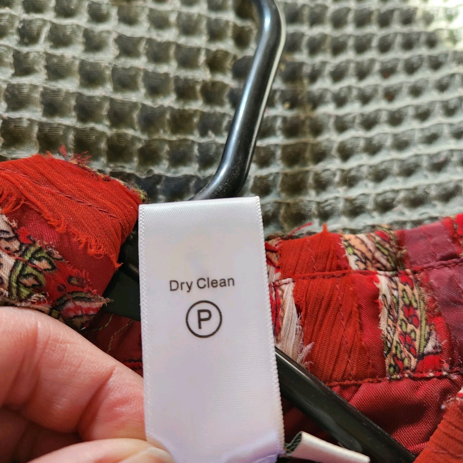 Y2k Textured Patchwork Button Down Shirt PL Red P… - image 5