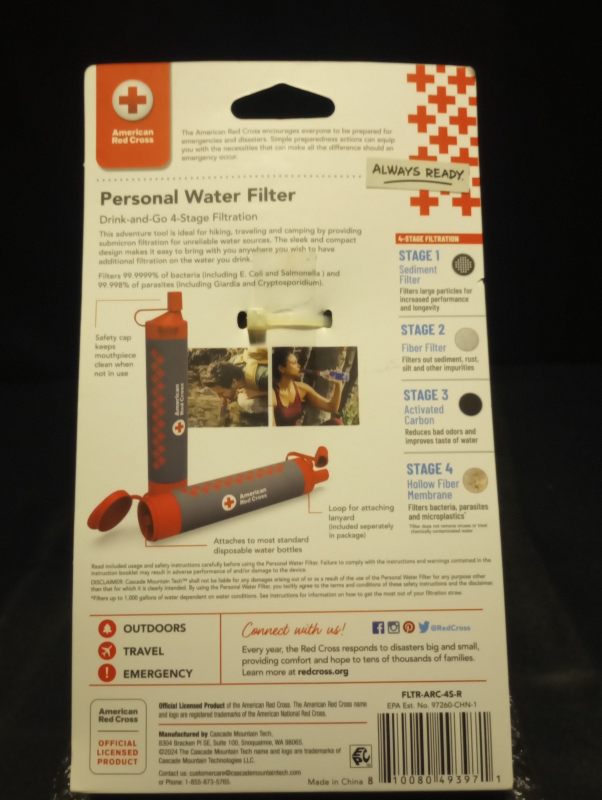 American Red Cross SP124 Mini Water Filtration System Multicolor