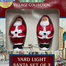 Lemax Village Yard Light Santa Set of 2 Tiny Blow Mold Vint. 1993 New