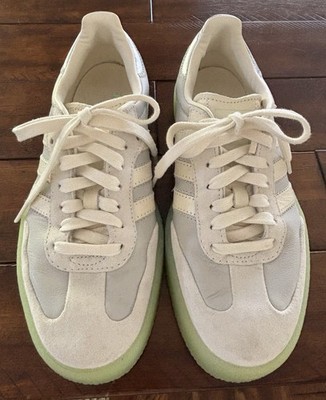Adidas Samba Womens Cream Suede, Light Gray Leather & Light Green Sneakers  | eBay