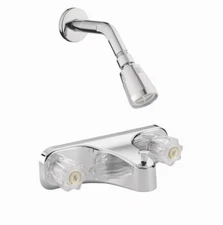 Plumb Works 2-Handle Mobile Home/RV Tub Shower Off-Set Faucet In Chrome 673-2536