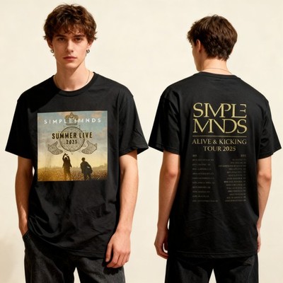 Simple Minds Tour 2025 T-Shirt Rock Band Tee Alive and Kicking Gift for Men
