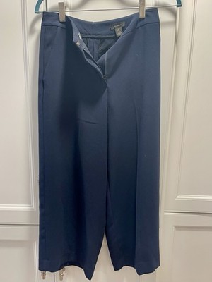 Halogen Women's Blue Dress Pants 4 Petites Capri Flat Front