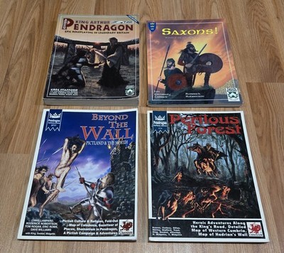 Pendragon Tabletop RPG Book LOT Saxons! Beyond the Wall Perilous Forest Chaosium