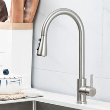 Kitchen Sink Faucet Black Pull down Sprayer Single Handle Mixer Tap