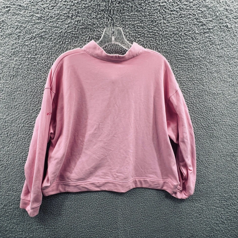 Columbia Mujer Pullover Sudadera 2X Rosa Cuarto Cremallera Exterior Vellón Capas Foto 2 de 4