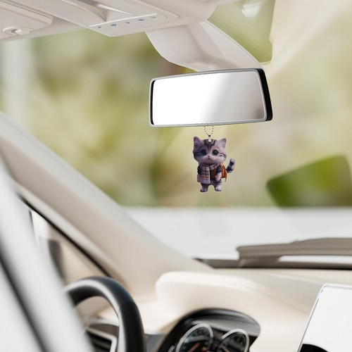 Acrylic 2D Cat Car Hanging Decoration Home Office Backpack Auto Rearview U K- - Picture 7 of 18
