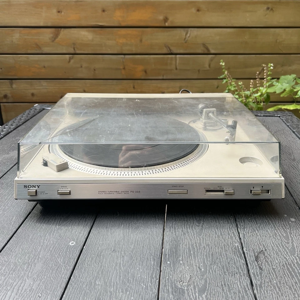 Sony PS-333 toca-discos totalmente automático drive direto toca-discos liga e gira - Imagem 2 de 4