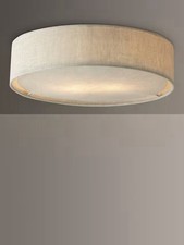 Boxed Ex Display John Lewis Samantha Linen Flush Ceiling Light, Natural