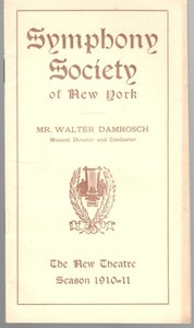 Symphony Society of New York - Season 1910-1911