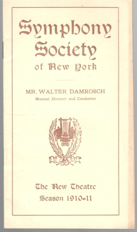 Symphony Society of New York - Season 1910-1911