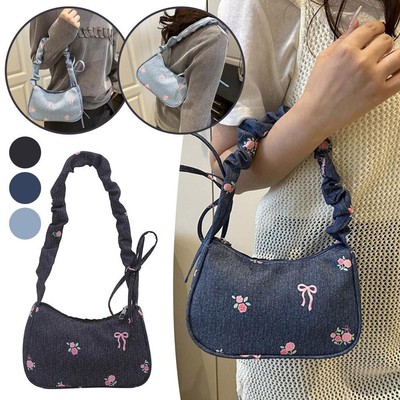Women Shoulder Bag Fashion Armpit Bag Trendy Handbag Large Capacity Underar N3N8