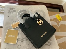 Image of Michael Kors Black Mercer Extra-Small Logo and Leather Crossbody Bag-RRP £130