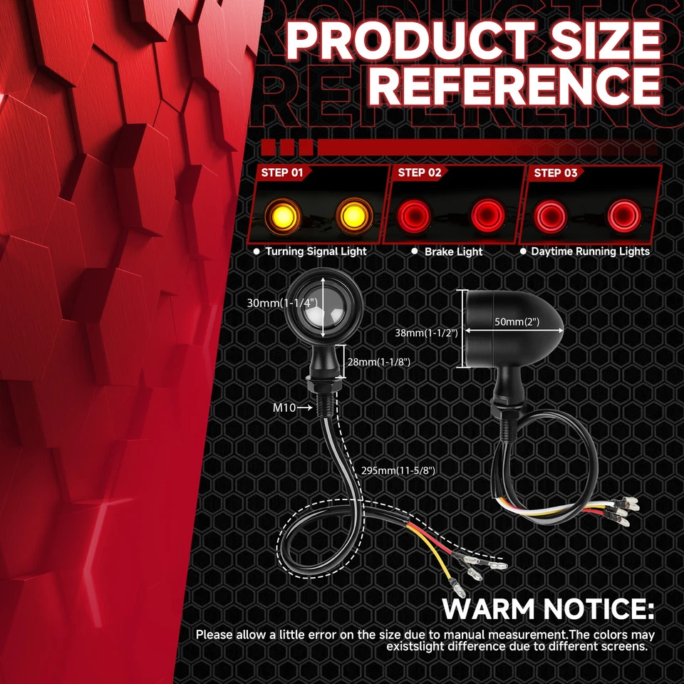 4X Luces LED delanteras y traseras para moto Kawasaki Vulcan S 650 900 Foto 2 de 4