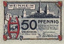 Weinheim - Gemeinde - 50 Pfennig - Tieste 7780-05.02