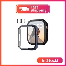2 Pack Case with Tempered Glass Screen Protector for Apple Watch Series 9/8/7 45