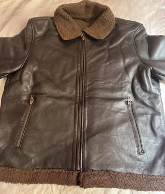 Men's Aviator Bomber  Brown B3 Sheepskin Leather Pilot Flying Jacket