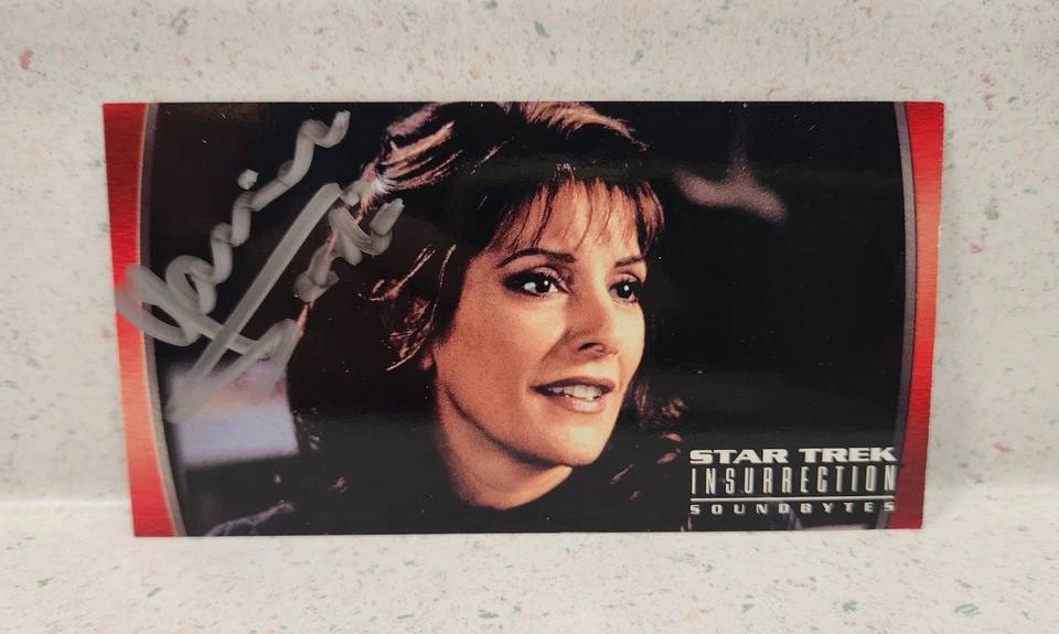 Star Trek Insurrection Soundbytes #28 Consejero Troi FIRMADO Marina Sirtis 1998 Foto 3 de 4
