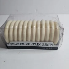 Shower Curtain Rings 12 Count Beige Plastic 2.25" Round Shape