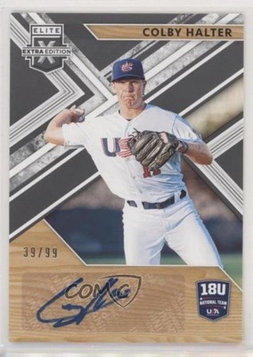 2019 Panini Elite Extra Edition Black 39/99 Colby Halter #18U-CH Auto fm0