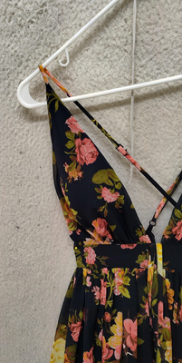 Miss Avenue Dress Womens Small Black Floral Maxi Sleeveless Strappy Elegant  Chic | eBay