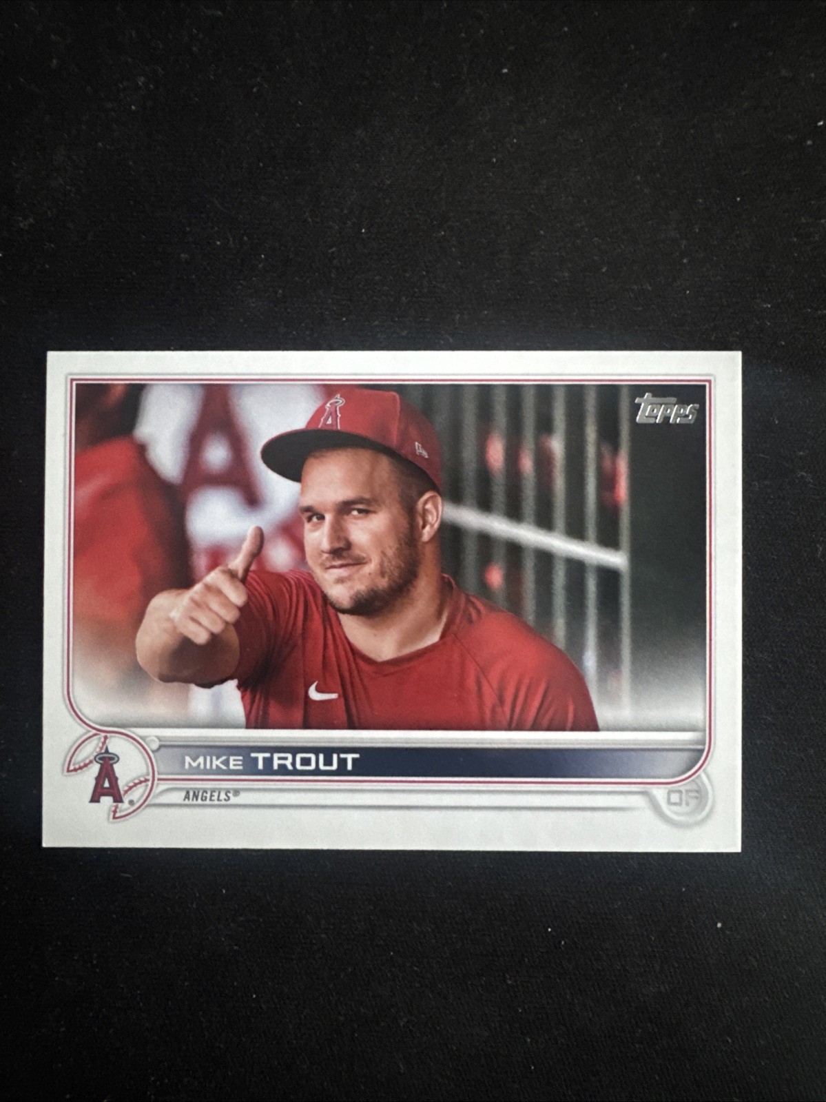 2022 Topps Series One-Mike Trout #27 Image Variation Short Print SP Thumbs Up