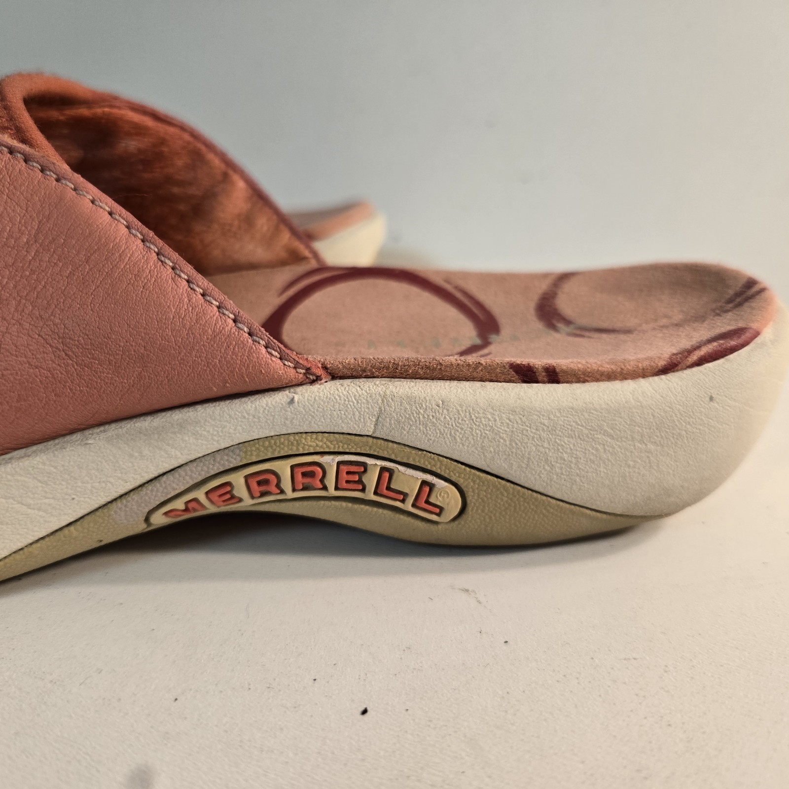 Sandali Merrell taglia 8 rosa Gardenia tanga fibbia regolabile comodi vintage
