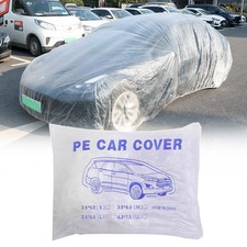 Auto Disposable Car Cover Clear Temporary Plastic Waterproof Outdoor PE 3.8x6.5m
