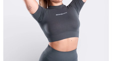 BOMBAFIT Everyday Skyn Crop Top T-Shirt For Women Pilates Yoga 25288