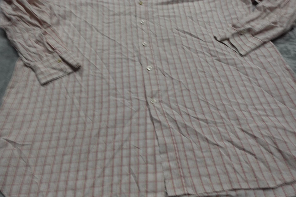 Camisa de negocios KITON Napoli Italia para hombre talla 17/34,5 a cuadros roja/blanca Foto 2 de 4