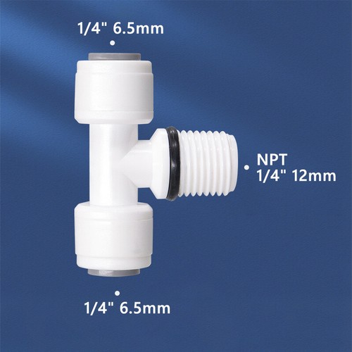 1/4" 3/8" Push Fit Connector Adapter Valve RO Fridge Water Filter Quick Fittings - Afbeelding 47 van 92