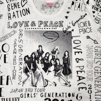 SNSD T-shirt GIRLS' GENERATION LOVE & PEACE JAPAN 3rd Tour Size L