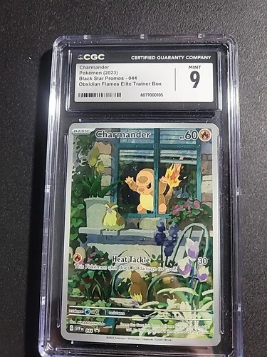 CGC 9 Mint Pokemon 🔥 Charmander Obsidian Flames ETB Black Star Promo Holo #44