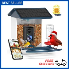 2K Bird Feeder Camera – Free AI Forever ID 11k+ Birds, Solar, Night Vision, 64GB