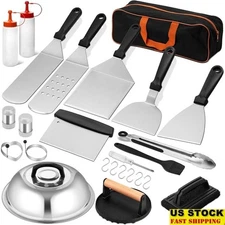 25pcs BBQ Griddle Accessories Kit Stainless Steel Tools Outdoor Grilling Cooking