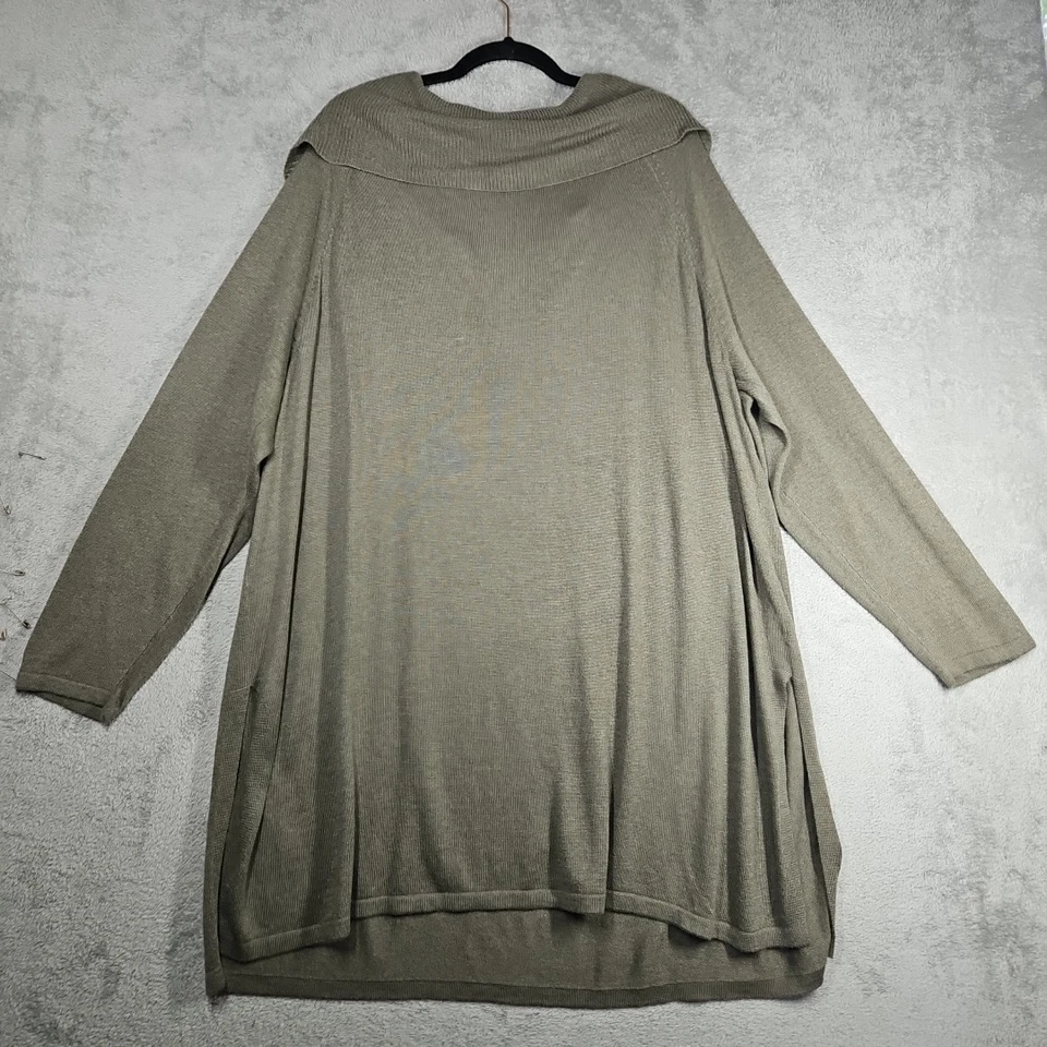 Sejour раздельный капот шаль воротник Lgtwgt мягкий длинный свитер оливковый плюс размер 3 X - Изображение 2 из 4