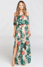 Show Me Your Mumu Hacienda Maxi Dress in Tropical Palm Print XS