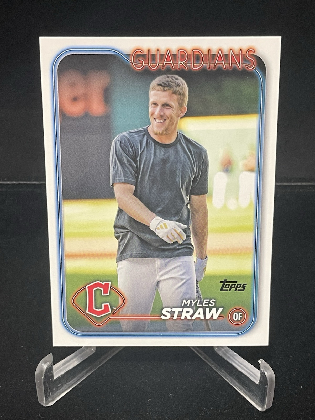 Myles Straw 2024 Topps Series 2 Golden Mirror SSP Image Variation #361 Guardians