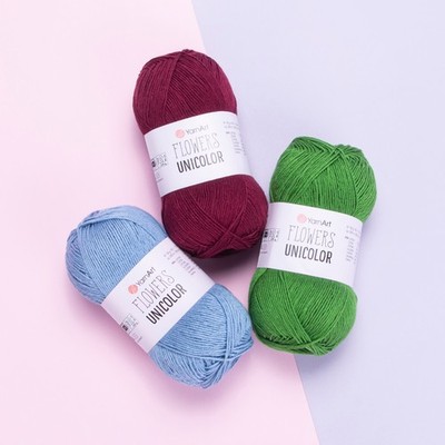 YarnArt Blumen einfarbig Verlängerung 200m 50g 55% Baumwolle 45% Pac