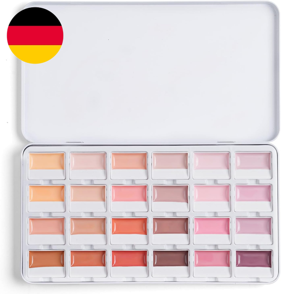 Aquarellfarben Set - 24 Premium Deckende Hautfarben Wasserfarben, Creamora | Cre-image