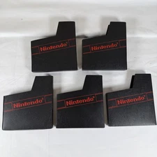Lot of 5 Authentic Nintendo NES Cartridge Dust Covers, Red Logo, Cleaned & Ready