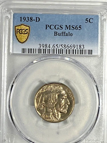 1938-D Buffalo Nickel : PCGS MS65