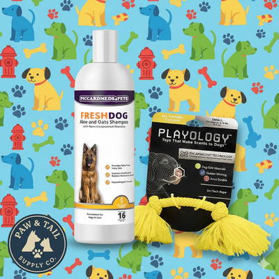Piccardmeds4pets Fresh Dog Shampoo 16oz + Dri-Tech Rope Toy Wholesale Bundle!