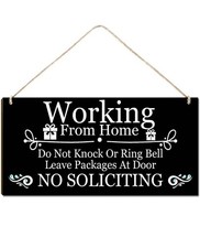 Brand new Working from home, do not knock or ring bell, etc... wood sign