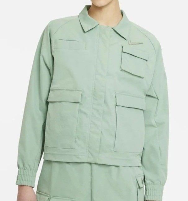 SACAI X NIKE Giacca Nike Swoosh verde chiaro taglia M donna zip chiusura a scatto poliestere