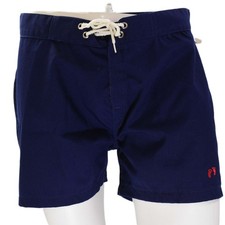 70s Vintage Swim Trunks Hang Ten Mens L Navy Blue Surf Shorts Embroidered Logo