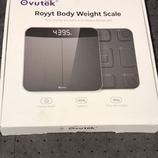 Ovutek Royyt Digital Body Weight Scale 450lb 6mm Tempered Glass Black